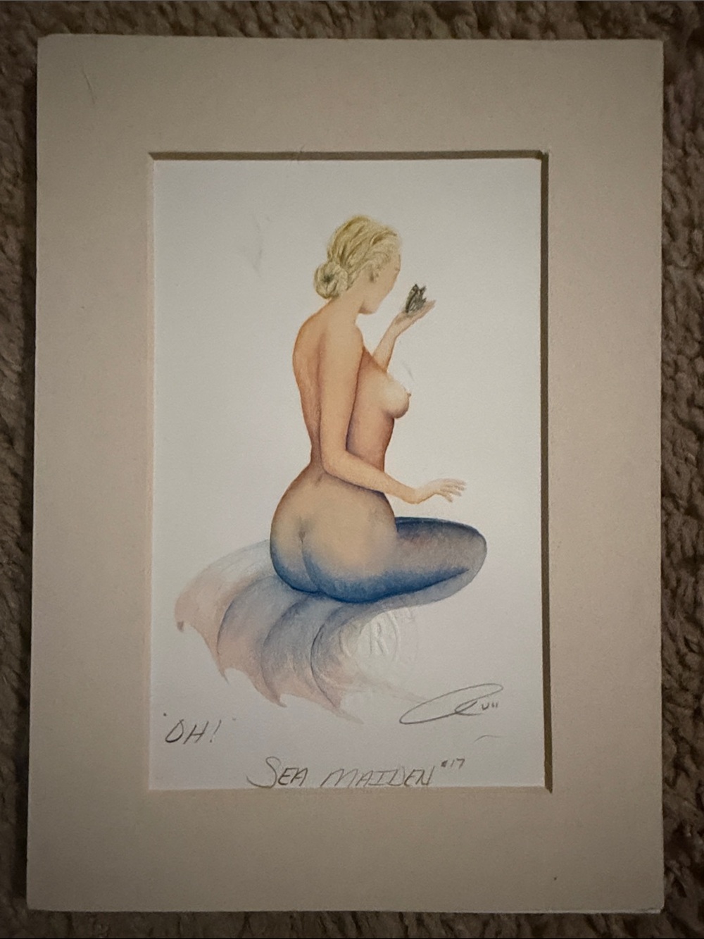 Sea Maiden Art Print - Pastel Blue & Cream